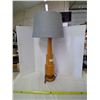 Image 1 : Lathed wood lamp with shade 32" Tall