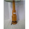 Image 2 : Lathed wood lamp with shade 32" Tall