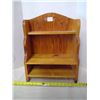 Image 2 : Small child’s maple chair and wooden display shelf