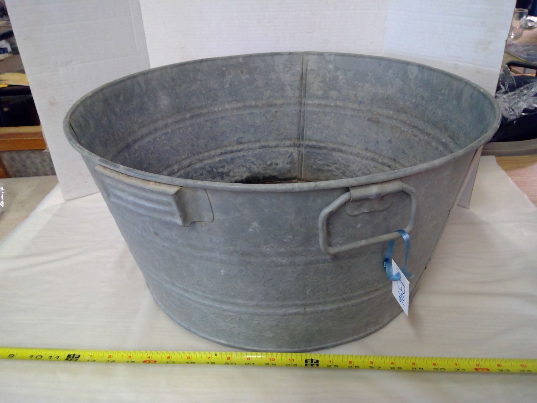 Large round galvanized tub Schmalz Auctions