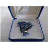 Image 3 : Large blue rhinestone brooch, prong set