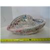 Image 3 : Heart shaped wool basket and handmade cotton and wool runner 41” x 16 ½”