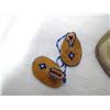 Image 2 : Moccasin slippers, beaver trim, and beaded novelty pair for vehicle mirror