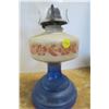 Image 2 : Coal Oil Lanterns 18"H - Blue Base ,Flower Pattern