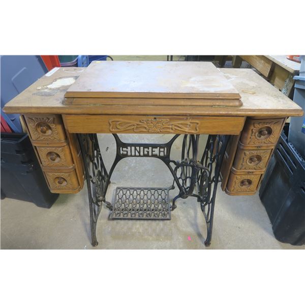 Vintage Singer Sewing Machine - 18" x 37" x 31"H