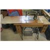 Image 3 : Vintage Singer Sewing Machine - 18" x 37" x 31"H