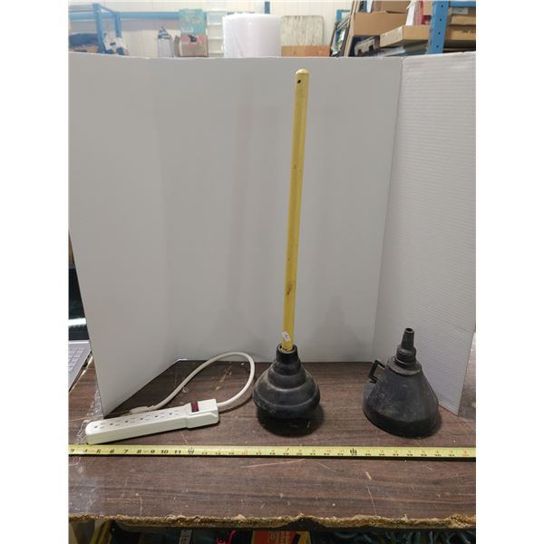 plunger, funnel, power bar