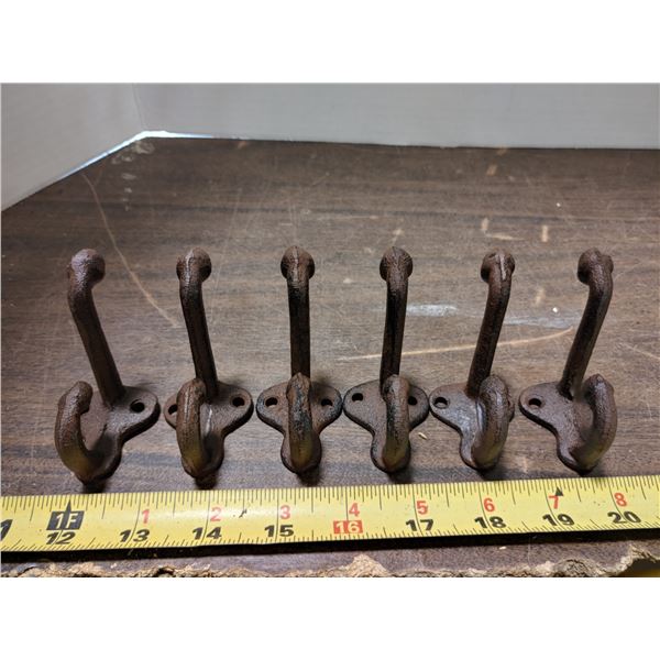 6 x 3" Iron Acorn hooks
