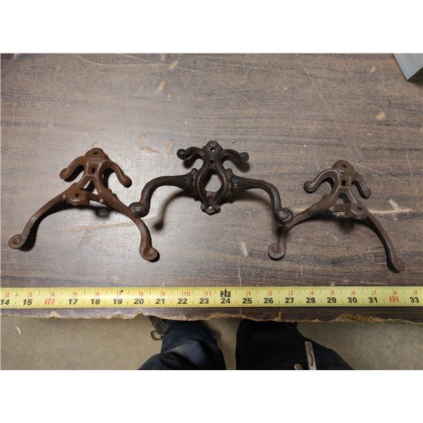 3 x 7" Iron Double Hooks