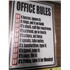 Image 2 : Tin Sign 8 x 11 3/4 Office Rules