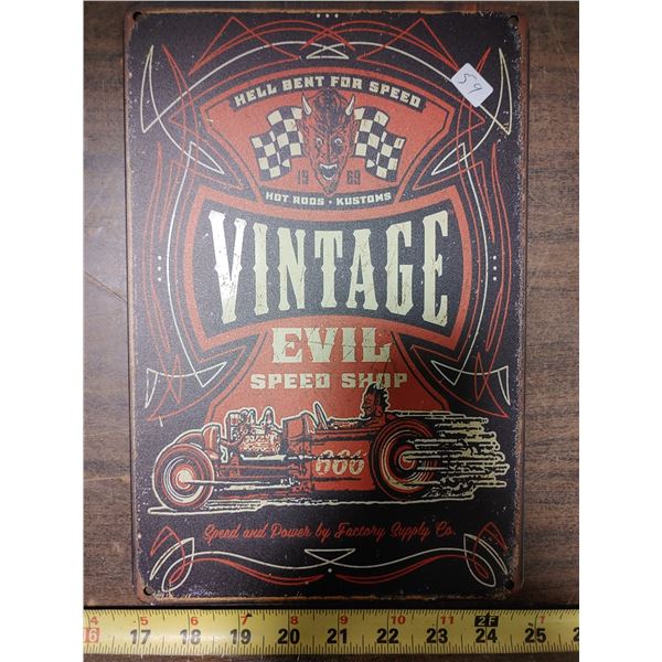 Tin Sign 8 x 11 3/4 Vintage