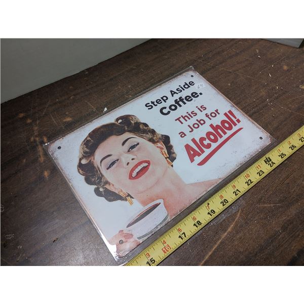 Tin Sign 8 x 11 3/4 Alcohol