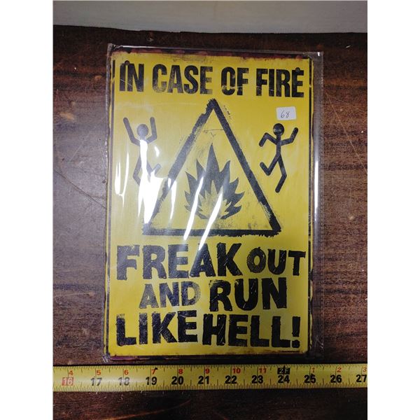 Tin Sign 8 x 11 3/4 Freak Out