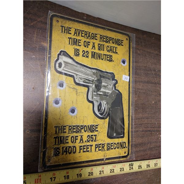 Tin Sign 8 x 11 3/4 23 Min