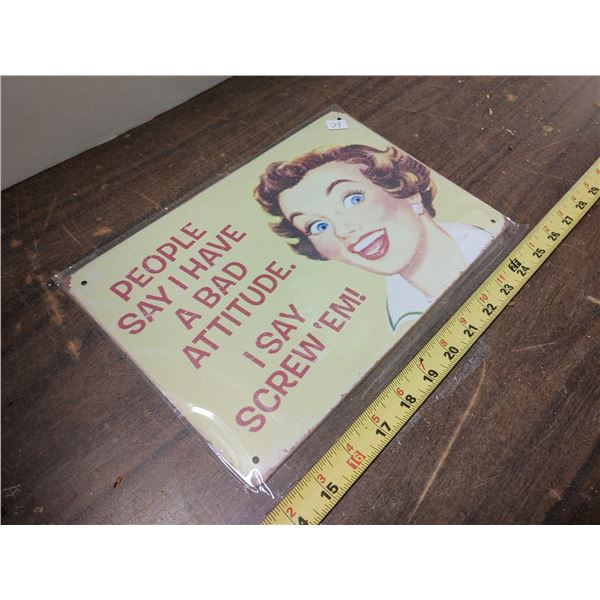 Tin Sign 8 x 11 3/4 Screw Em