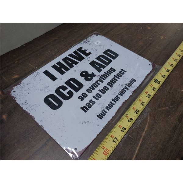 Tin Sign 8 x 11 3/4 OCD