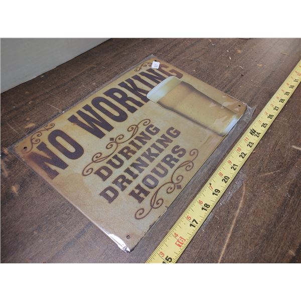 Tin Sign 8 x 11 3/4No Working
