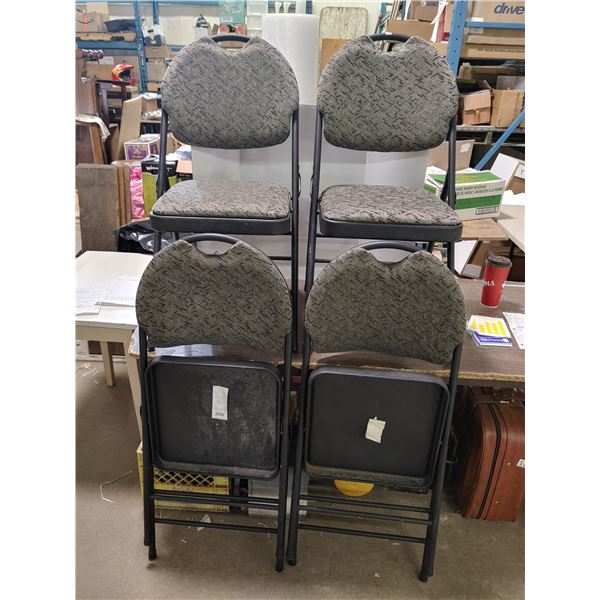 4 Folding Black Chairs