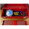 Image 3 : Red Metal Tool Box w/ Misc. 19x7x7H in.