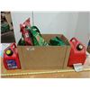 Image 1 : Box of Misc. Yard care Products, Lawn Food, Gas Cans, Hose