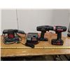 Image 1 : Mastercraft Cordless Drill and Impact with Charger and 1 Working Battery + Corded Block Sander