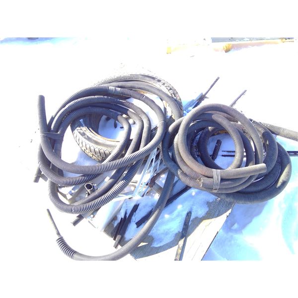 Pallet of - 1 Tire, Hoses, Plastic Sleeves