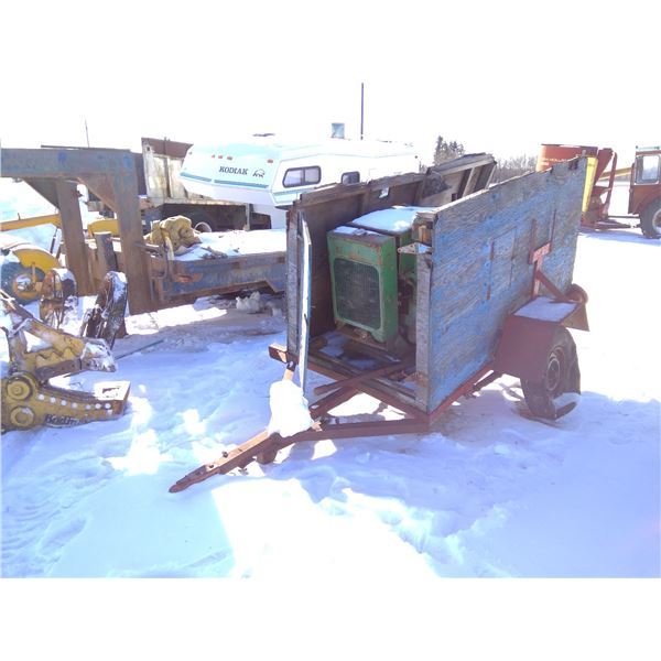 Welder/Generator & Engine Mounted on Steel Frame in a Small Trailer, Welder Model W-250, Unknown Eng