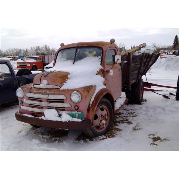 Fargo Dually with Hoist & Box, 1948-1952 Body Style, Has Keys - Unknown Condition - Sold As IS