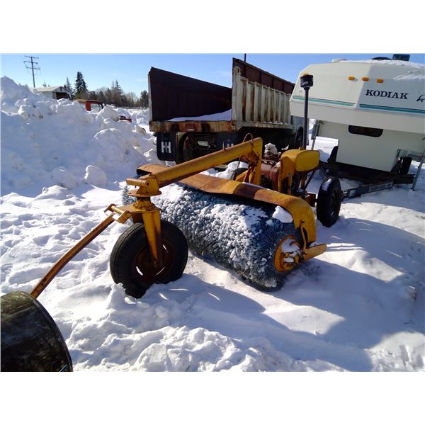 Gas Powered Sweeper - 7Ft. Width - Damage to Pull Bar - Unknown Condition, Sold As Is
