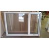 Image 2 : 2 Pane PVC window frame 72 3/4"W x 49.5"T