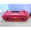 Image 1 : Red Plastic Toolbox 24x10x10" & Lot of Tools
