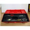 Image 2 : Red Plastic Toolbox 24x10x10" & Lot of Tools