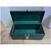 Image 6 : Small Green Toolbox 14x6.5x6", Vintage Black & Decker Drill