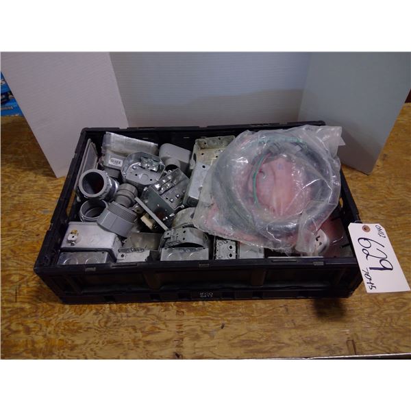 Lot of Electrical Boxes, Conduit Acc.