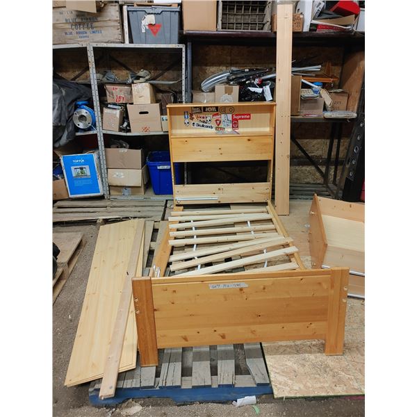 Single Wood Bed + Head + Footboards + Hardware