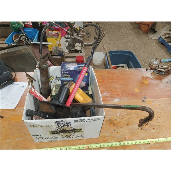 Box of Misc. Tools & Hardware