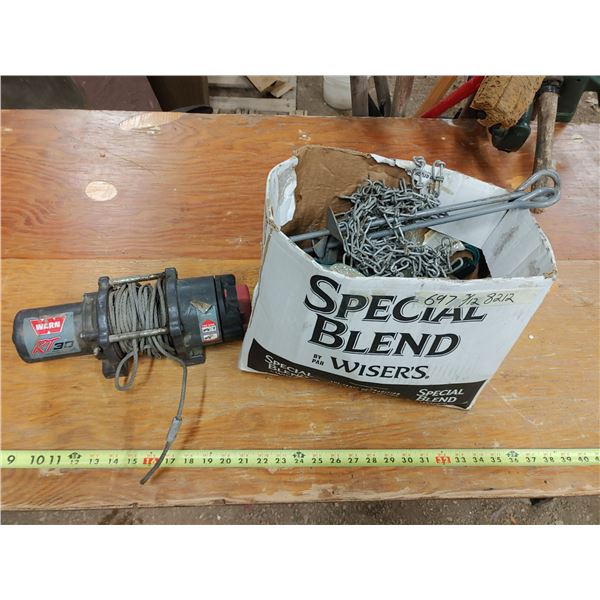 Warn Winch and Box of Misc.