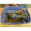 Image 1 : Tub of Misc. Extension Cords and Belts