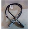 Image 1 : Two 4ft. 3/8" ID Hydraulic Hoses 4800PSI w/ Quick Couplers