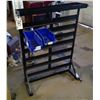 Image 4 : Lot of Plastic Bolt/Part Bins & Metal Rack For Them