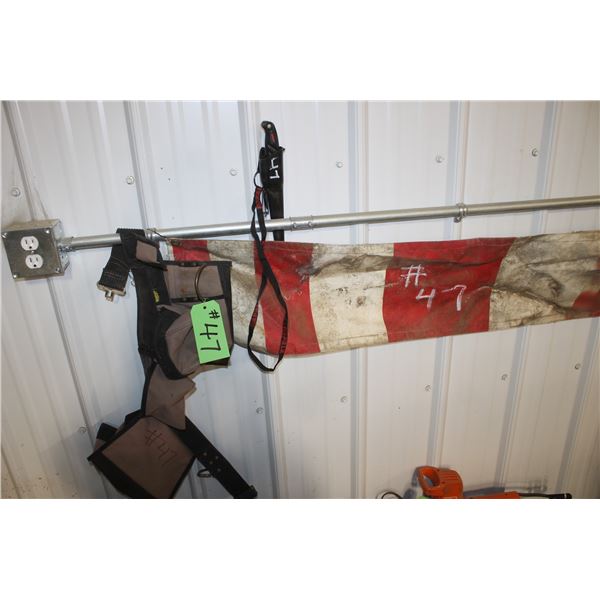 Pouch, knife, wideload sign