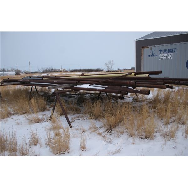 Quantity of Pipe and 2 Pipe Stands, Selling by the pile (Buyer Responsible to Load)