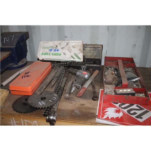 Sprockets, Air Chisel, Pins, Chain and Misc.