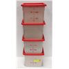 Image 1 : LOT OF 4 CAMBRO 6QT DRY INGREDIENT BINS W/ LIDS