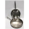 Image 1 : LOT OF 2 STAINLESS STEEL SAUTE PANS 14" & 12"