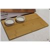 Image 2 : NEW IN BOX KARIRA BAMBOO SERVING BOARD W/ BOWLS