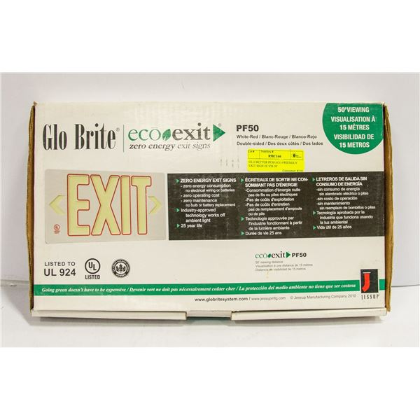 GLO BETTER PF50 ECO FRIENDLY EXIT SIGN HI VIS 50'