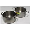 Image 1 : LOT OF 2 ALUMINUM STOCK POTS 5.5QT & 6QT