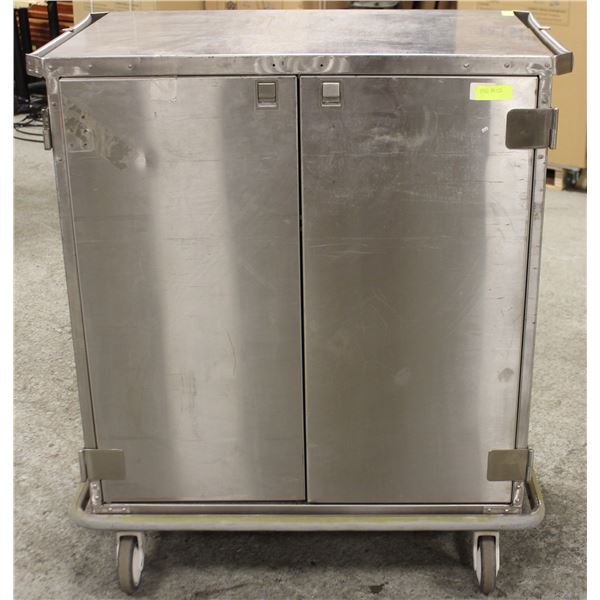 STAINLESS STEEL CABINET ON CASTORS