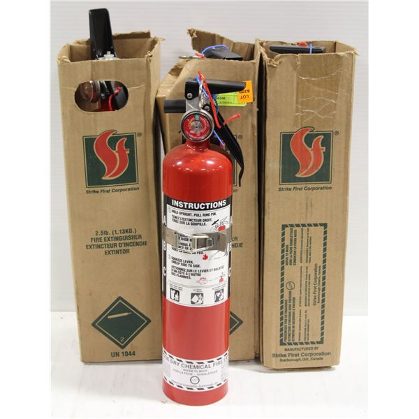 GROUP OF FOUR 5LB DRY CHEMICAL FIRE EXTINGUISHERS